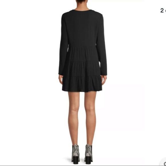 No Boundaries size M black BOHO lace up tier dress - Picture 4 of 16